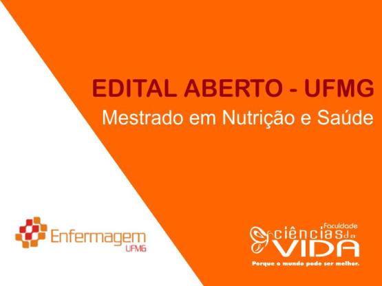 UFMG abre edital de Mestrado em Nutrição e Saúde