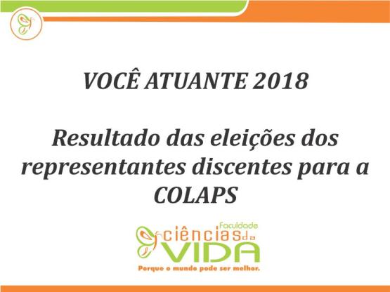 Resultado das eleições dos representantes discentes para a COLAPS