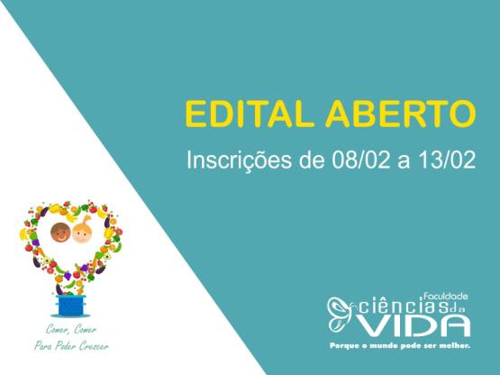 Inscrições abertas para o Projeto Comer, comer para poder crescer