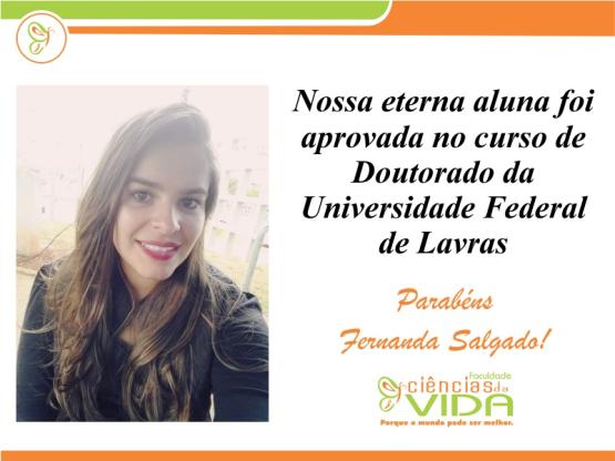 Nossa eterna aluna é aprovada no Doutorado da UFLA