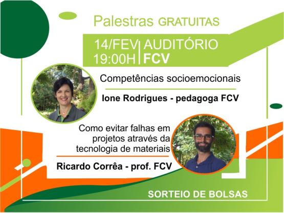 Inscrições abertas para palestras gratuitas na FCV