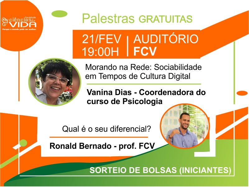 Palestras gratuitas com certificado e sorteio de bolsas