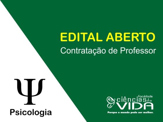 Aberto edital para contratação de professor para o curso de Psicologia