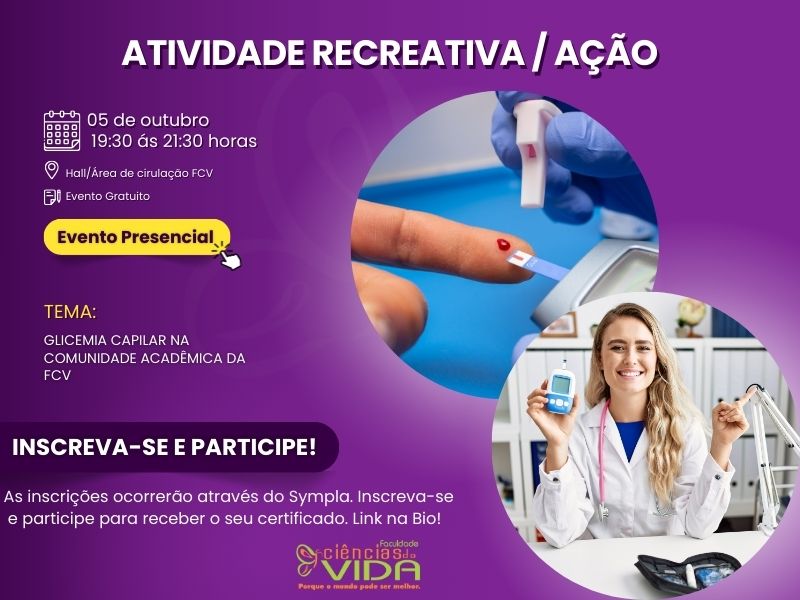 Ação recreativa - Glicemia capilar na comunidade acadêmica da FCV